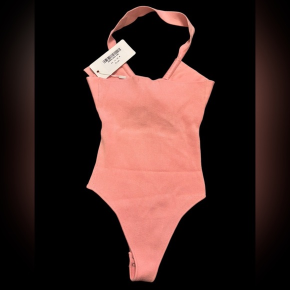 SAINTS + SECRETS HALTER TOP Pink bow bodysuit summer pool beach size medium NWT! - Picture 4 of 9